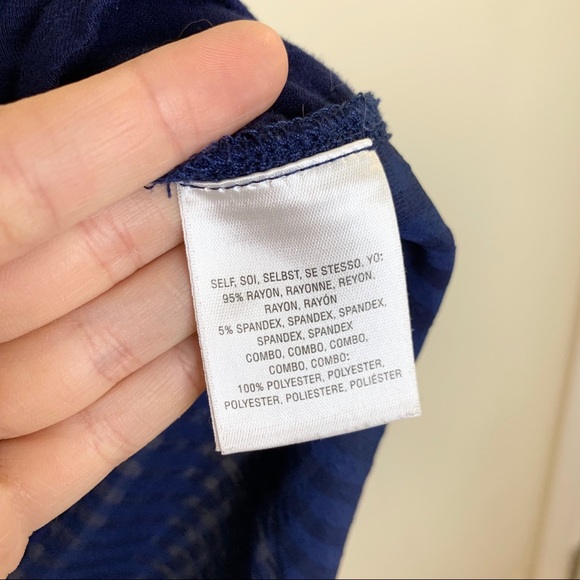 ANTHRO Deletta Blue Plaid Sheer Slice High Low Tee - Picture 5 of 10